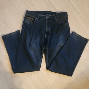 Men's Dark Blue Straight Jeans